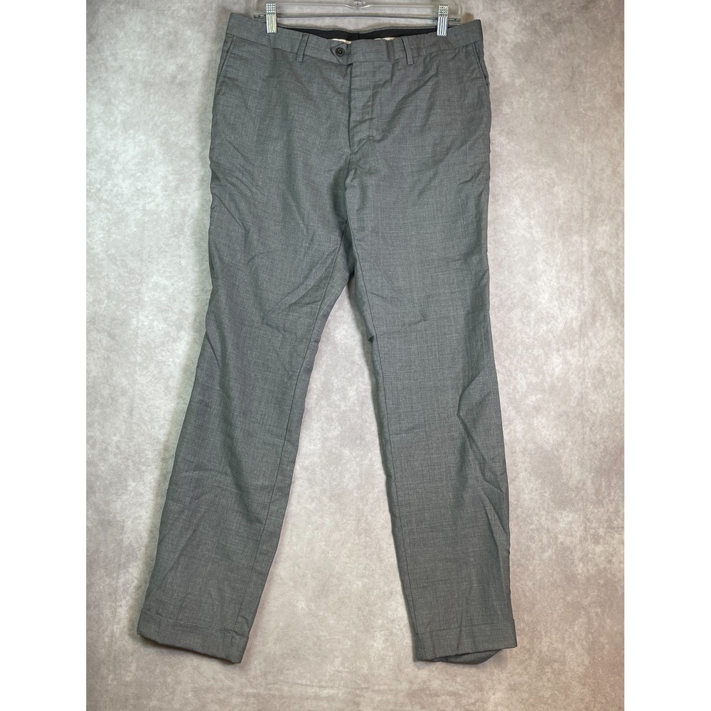 Sartoria Rossi Pants Mens 34x32 Gray Lana Wool Flat Front Casual Preppy Italy